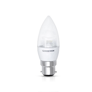 Goodwin C Series 5W 470lm 6500K Daylight Dimmable B22 Clear Candle BC